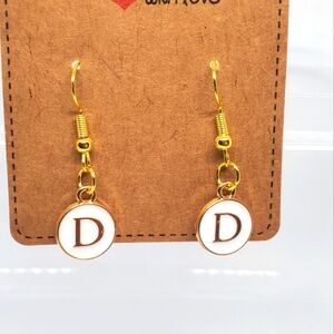 7/$10 D Initial Earrings, New